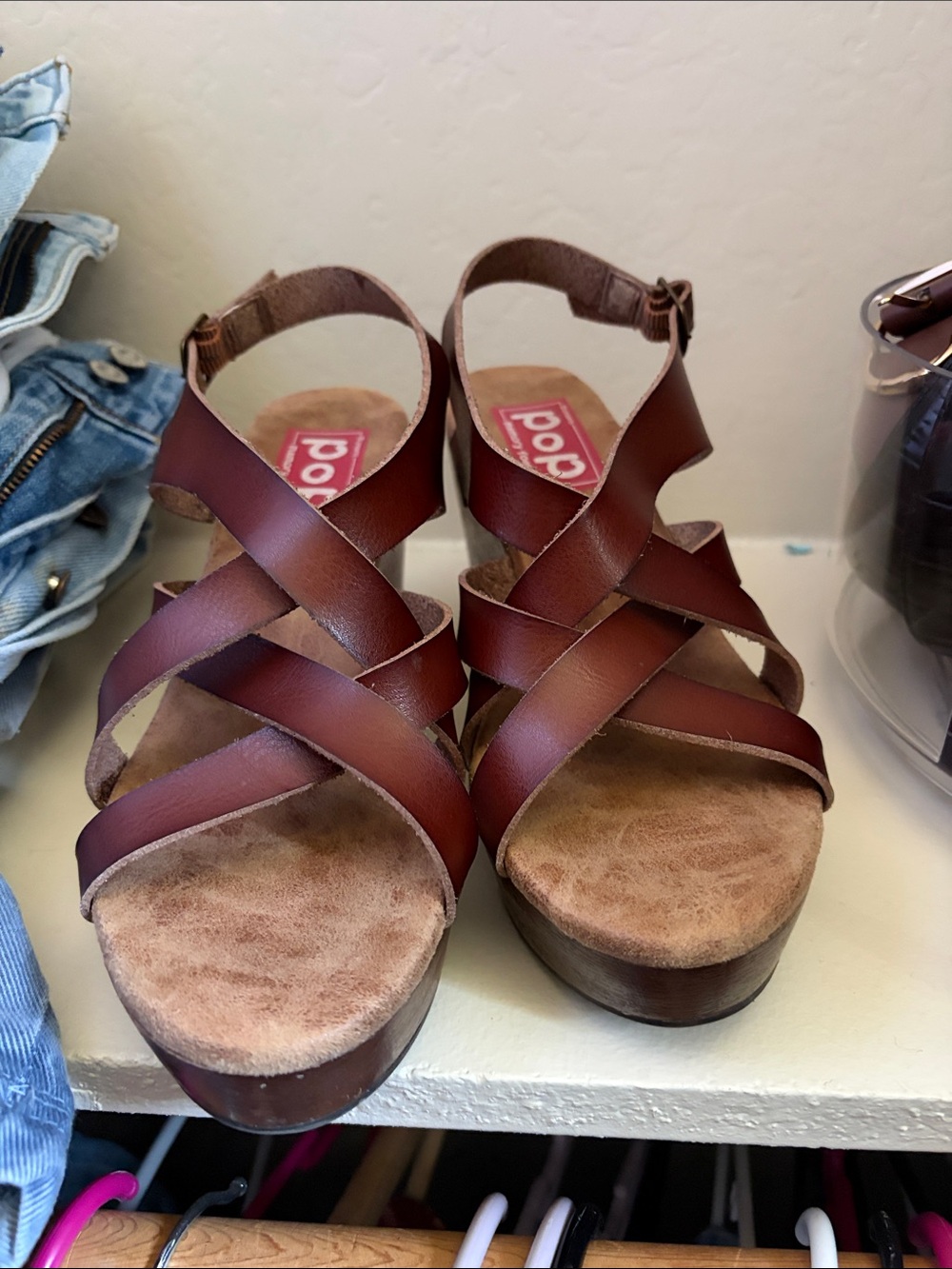 POP Cross-Strap Wedge Sandals for Women